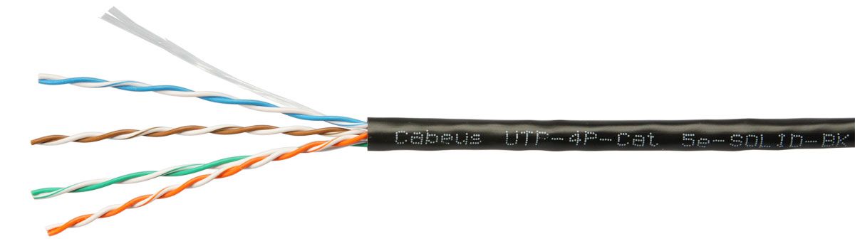 Cabeus UTP-4P-Cat.5e-SOLID-BK-100