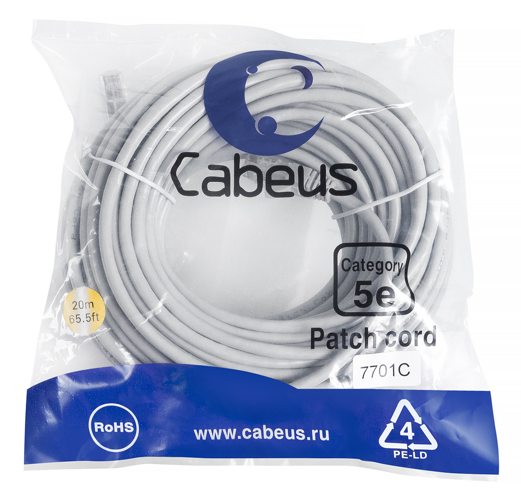 Cabeus PC-UTP-RJ45-Cat.5e-20m