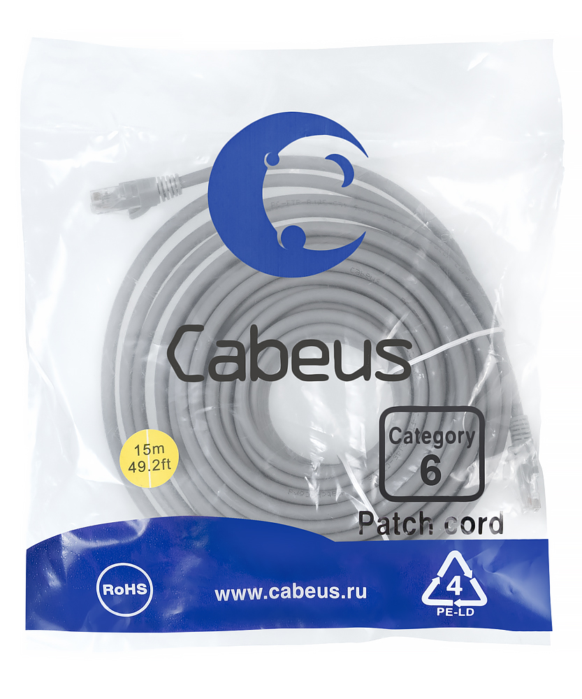 Cabeus PC-UTP-RJ45-Cat.6-15m-LSZH