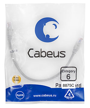 Cabeus PC-UTP-RJ45-Cat.6-0.3m-LSZH