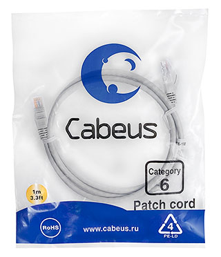 Cabeus PC-UTP-RJ45-Cat.6-1m