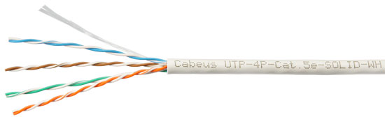 Cabeus UTP-4P-Cat.5e-SOLID-WH-25