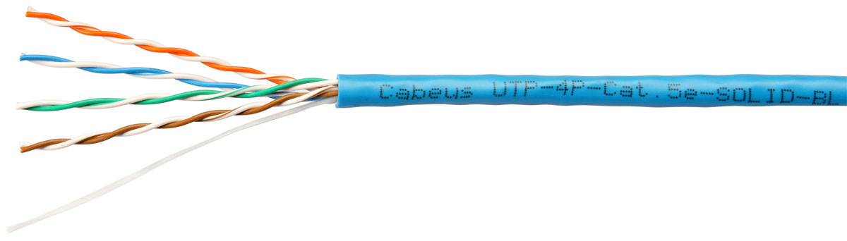 Cabeus UTP-4P-Cat.5e-SOLID-BL-20