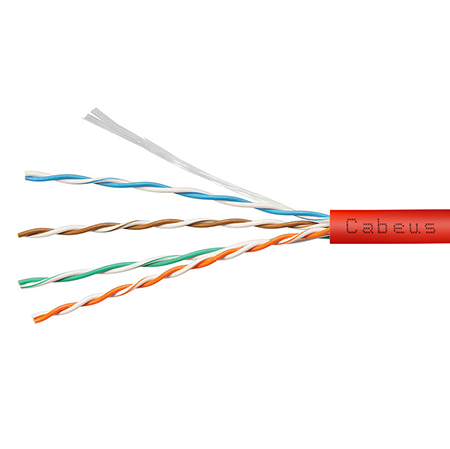 Cabeus UTP-4P-Cat.5e-SOLID-LSZH-RD-20