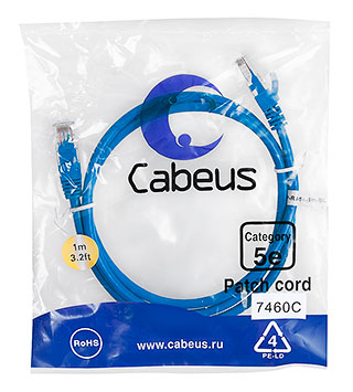 Cabeus PC-UTP-RJ45-Cat.5e-1m-BL-LSZH