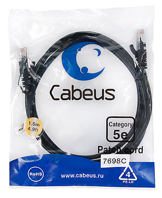 Cabeus PC-UTP-RJ45-Cat.5e-1.5m-BK-LSZH