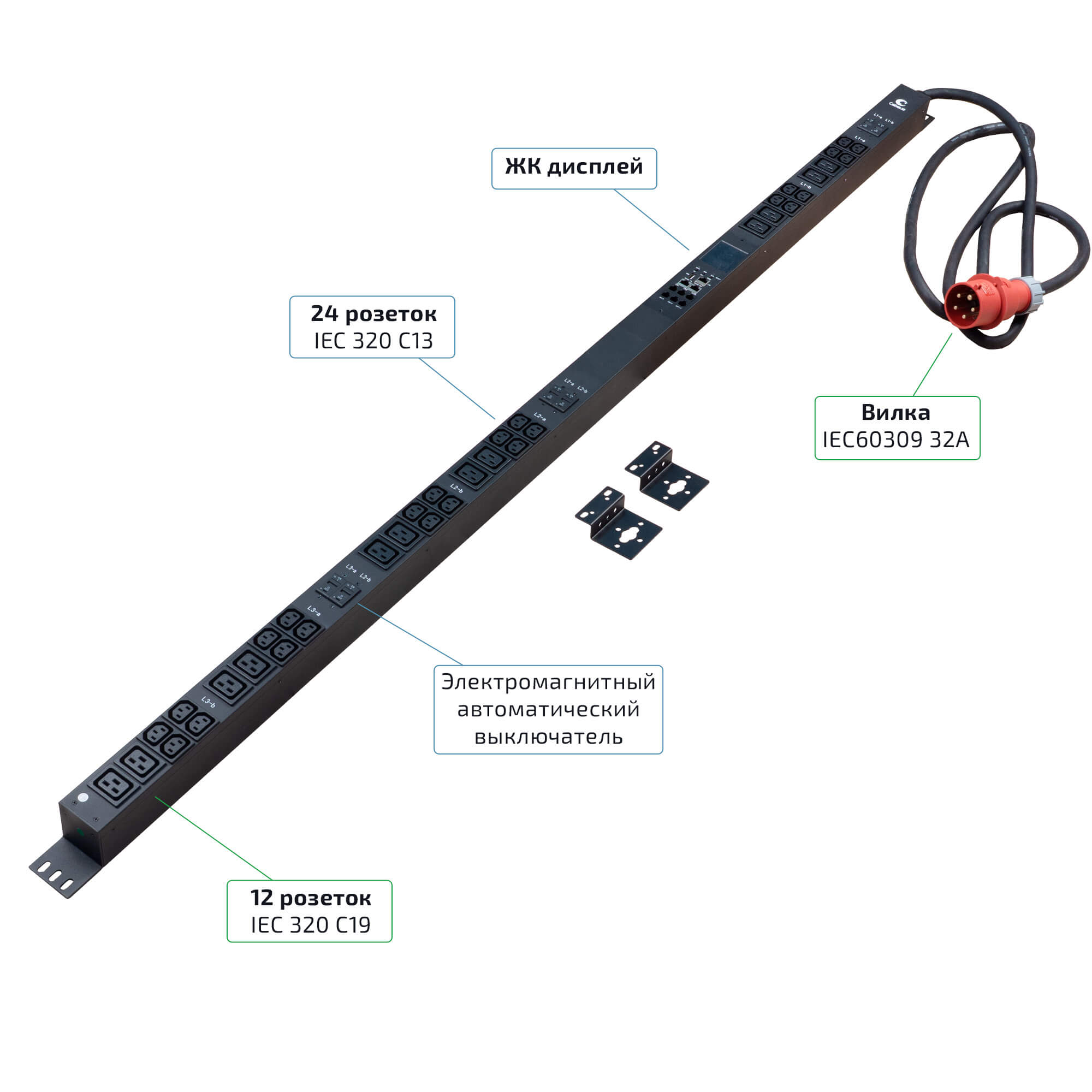 Cabeus SMART-PDU-32-3P-24C13-12C19-I309-M
