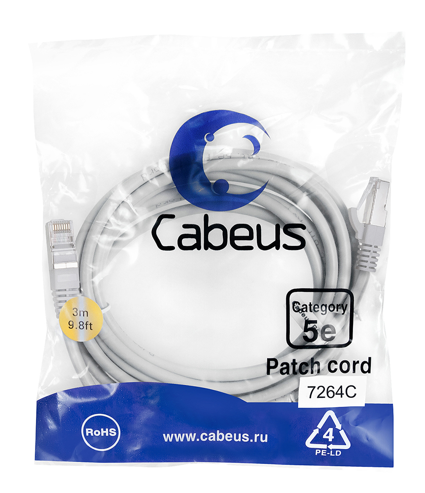Cabeus PC-FTP-RJ45-Cat.5e-3m