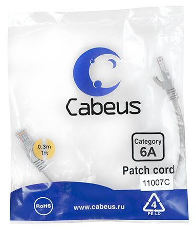 Cabeus PC-SSTP-RJ45-Cat.6a-0.3m-LSZH