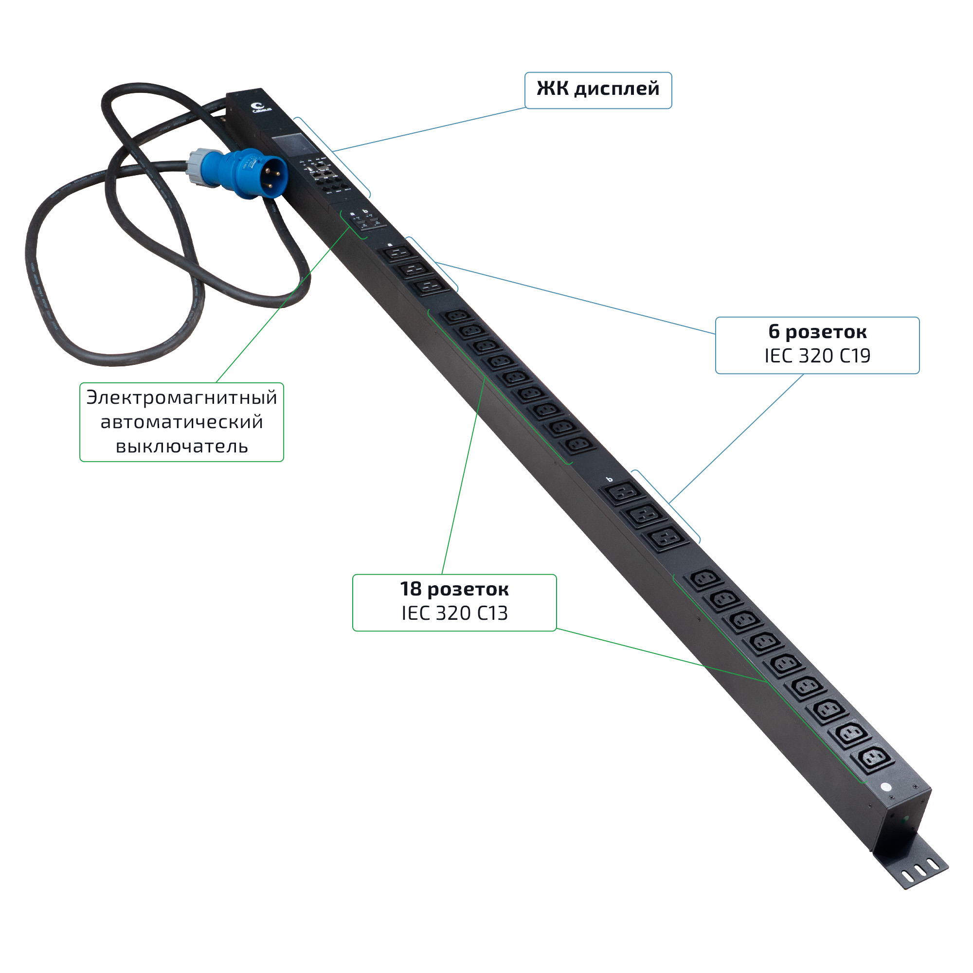 Cabeus SMART-PDU-32-1P-18C13-6C19-I309-M