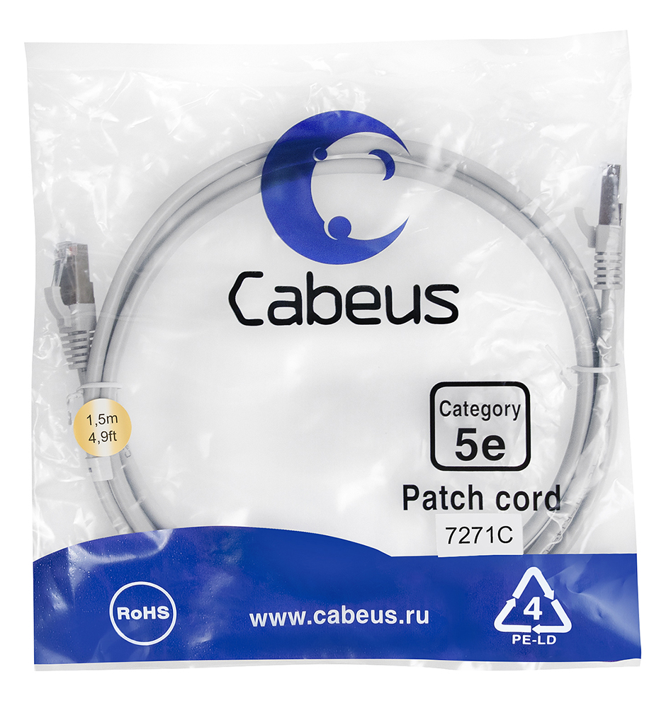 Cabeus PC-FTP-RJ45-Cat.5e-1.5m