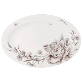 Блюдо овальное "White Flower" 26.5*18 см, белое