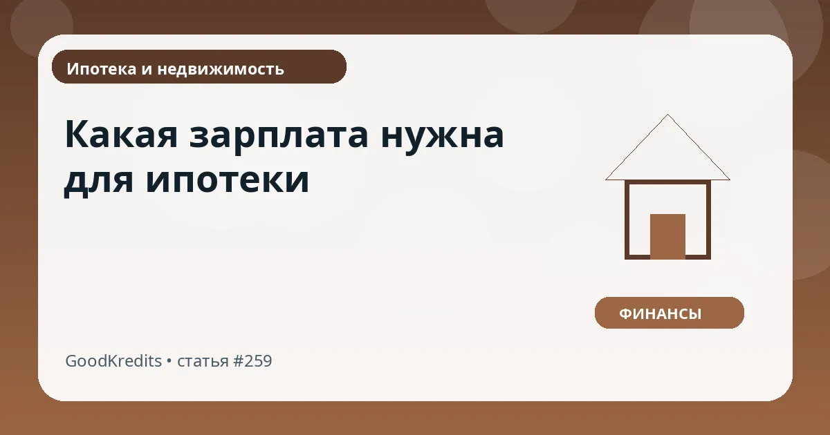 Какая зарплата нужна для ипотеки