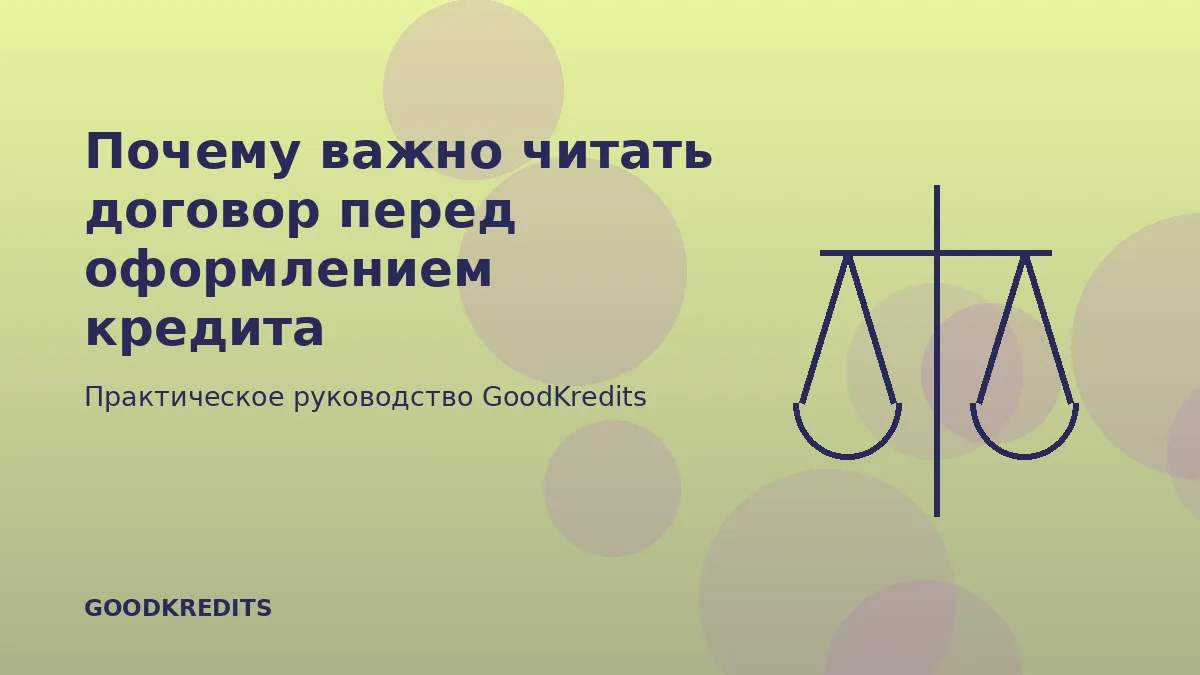 Почему важно читать договор перед оформлением кредита