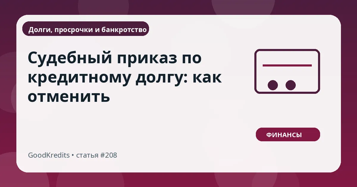 Судебный приказ по кредитному долгу: как отменить