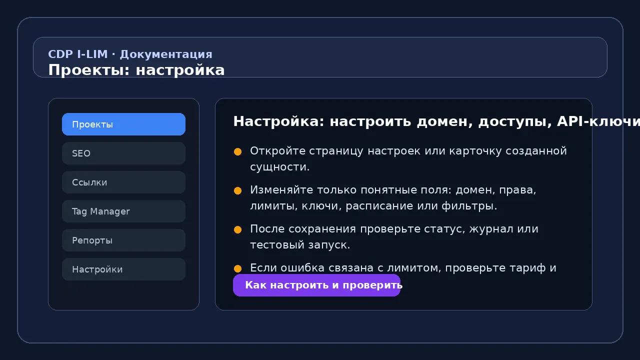 Проекты: созданный объект