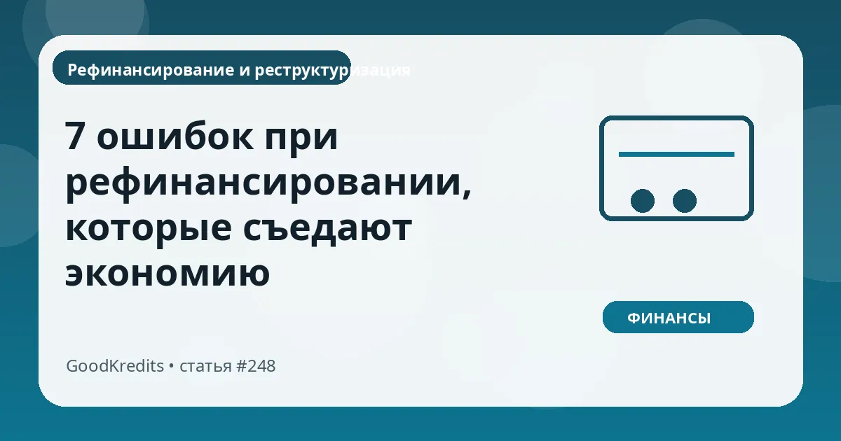 7 ошибок при рефинансировании, которые съедают экономию