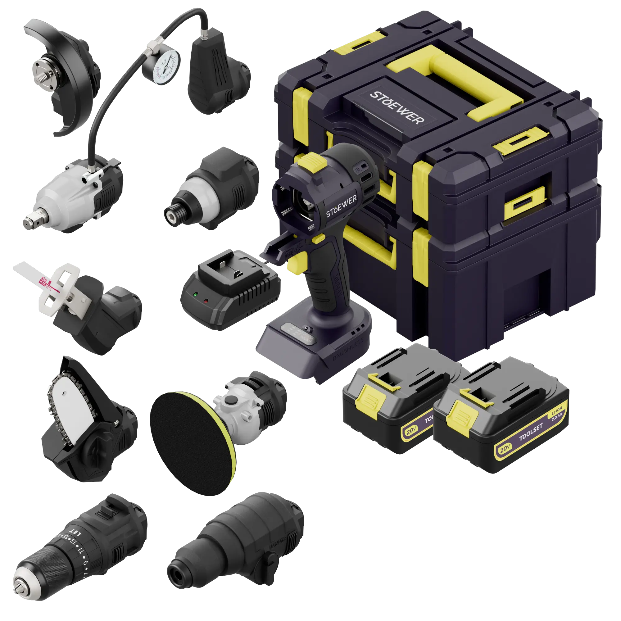 Набор 2 АКБ 2 А*ч, Модульный инструмент 9 в 1