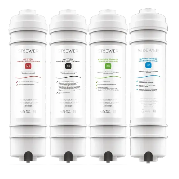 Комплект картриджей для проточных фильтров Stoewer F4 с картриджем Uf