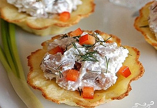Тарталетки с селедкой