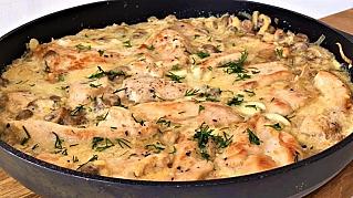 Курица в луково-сливочном соусе