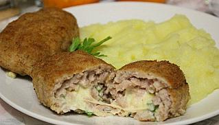 Мясные зразы с сыром