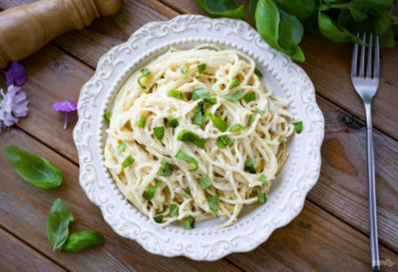 Паста с лимоном и сливками