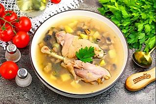 Куриный суп с шампиньонами