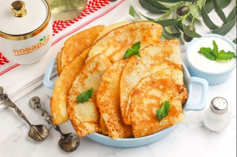 Ажурные блины на молоке