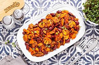 Фасоль с грибами