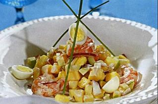Салат из ананаса с креветками