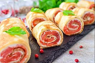 Блины с лососем