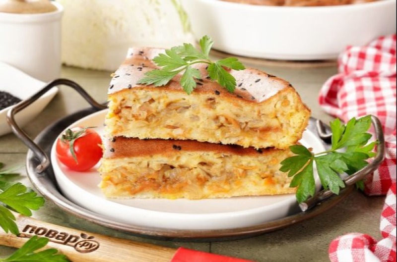 Быстрый пирог с капустой