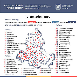 539  человек заболели на Дону