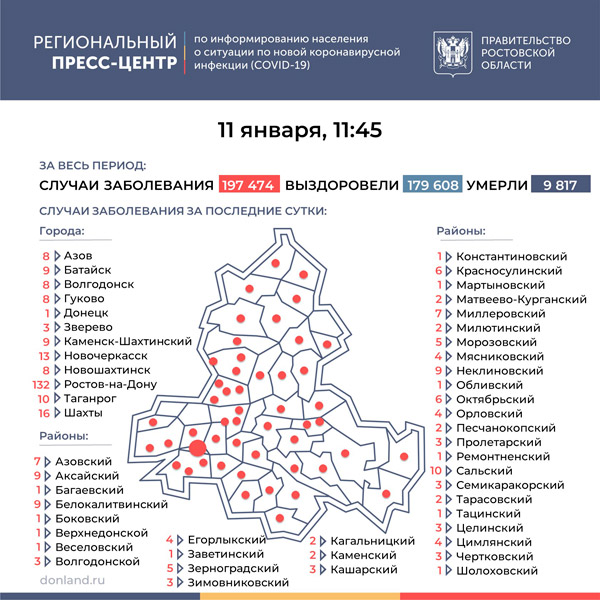 В 50 городах и районах  Дона