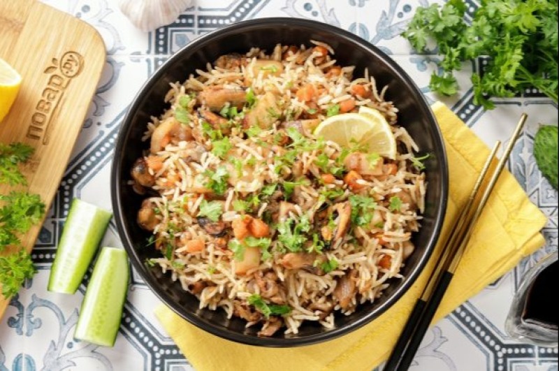 Морепродукты с рисом