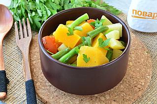 Рагу из тыквы с фасолью