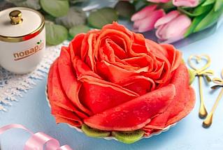 Блинный торт "Роза"