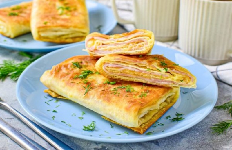 Лаваш с ветчиной и сыром