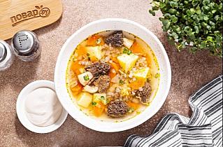 Суп со сморчками и картофелем