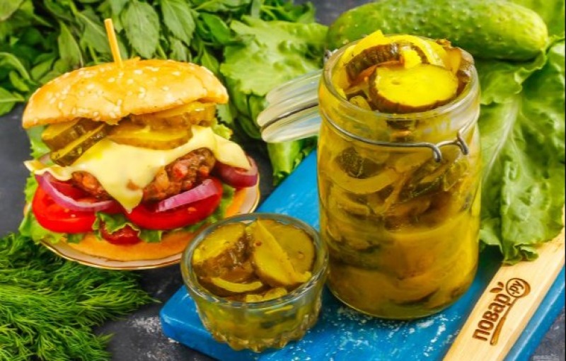 Маринованные огурцы для гамбургеров