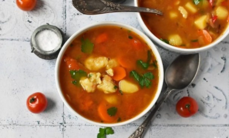 Постный суп с галушками