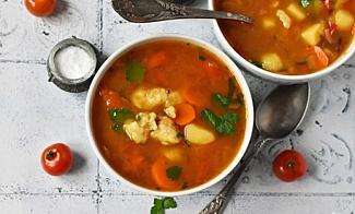 Постный суп с галушками