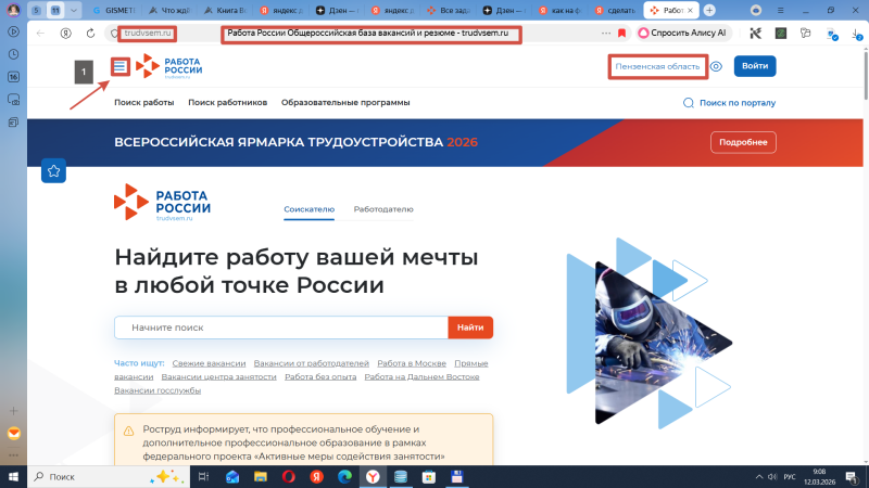 Как посмотреть образовательные программы на портале «Работа в России»