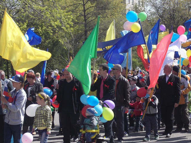 Первомайская демонстрация состоялась в Славянке