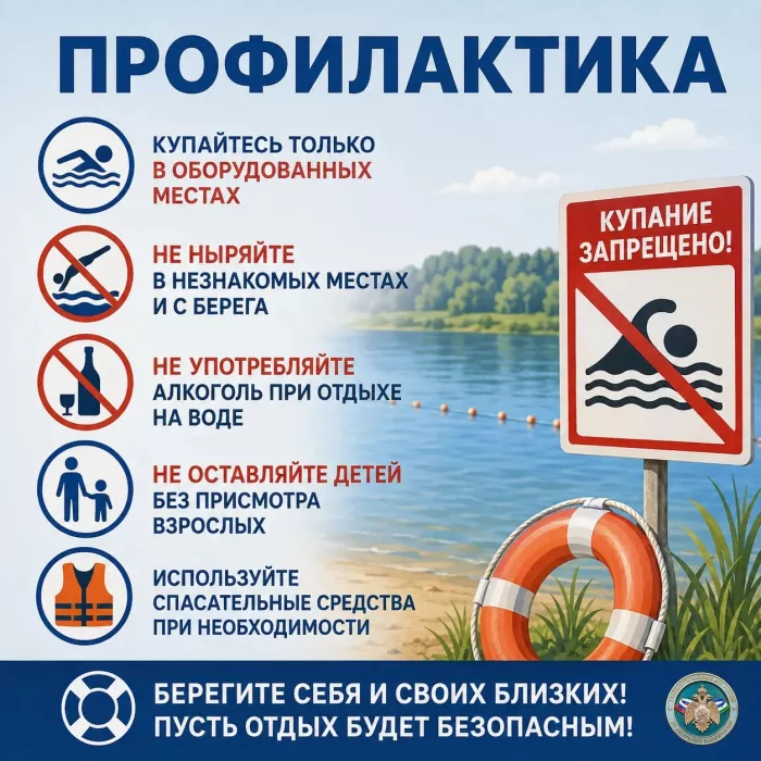 Соблюдайте правила безопасности на водоемах!