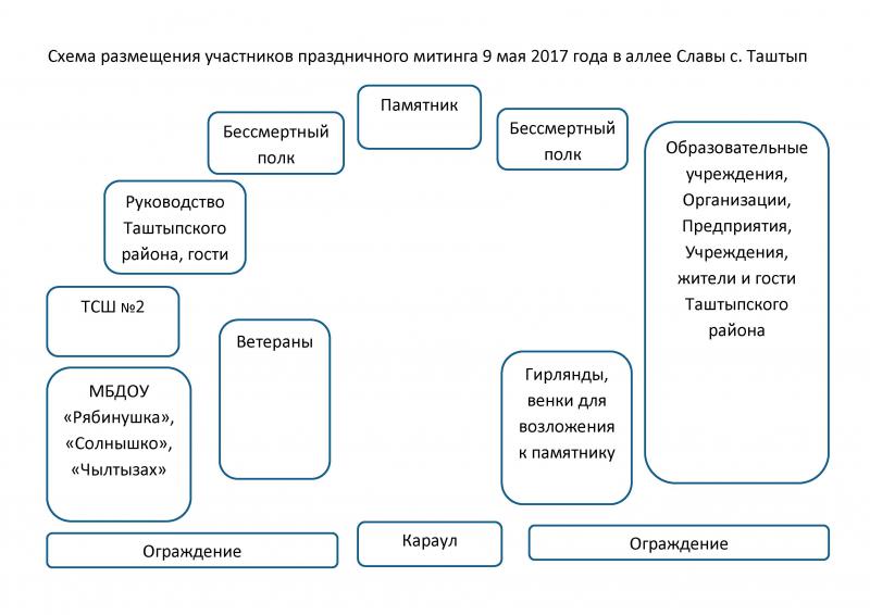 Программа праздничных мероприятий 9 мая 2017 года, посвященных 72-ой годовщине Победы в Великой Отечественной войне 1941-1945 г.г.