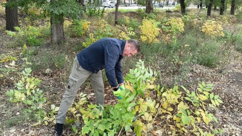 Пензенцы приняли участие в субботнике в сквере имени Чапаева города Токмак