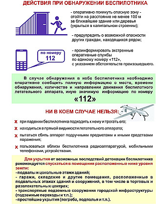 Действия при обнаружении беспилотника