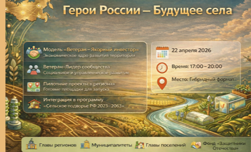 В Москве пройдет Конгресс, посвященный интеграции ветеранов СВО в развитие сельских территорий